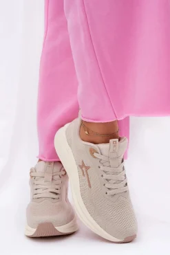 Buty Sportowe Sneakersy Damskie Big Star RR274A145 HI-POLY SYSTEM Beżowe