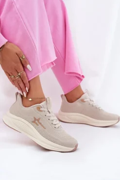 Buty Sportowe Sneakersy Damskie Big Star RR274A145 HI-POLY SYSTEM Beżowe