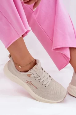 Buty Sportowe Sneakersy Damskie Big Star RR274A145 HI-POLY SYSTEM Beżowe