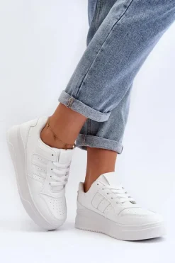 Buty Sportowe Sneakersy Damskie Białe Frutesa