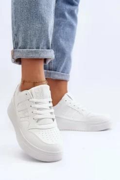 Buty Sportowe Sneakersy Damskie Białe Frutesa