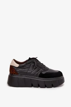 Buty Sportowe Sneakersy Damskie Na Platformie Vinceza 58565 Czarne