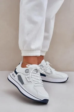 Buty Sportowe Sneakersy Damskie Big Star NN274A103 HI-POLY SYSTEM Biało-Granatowe