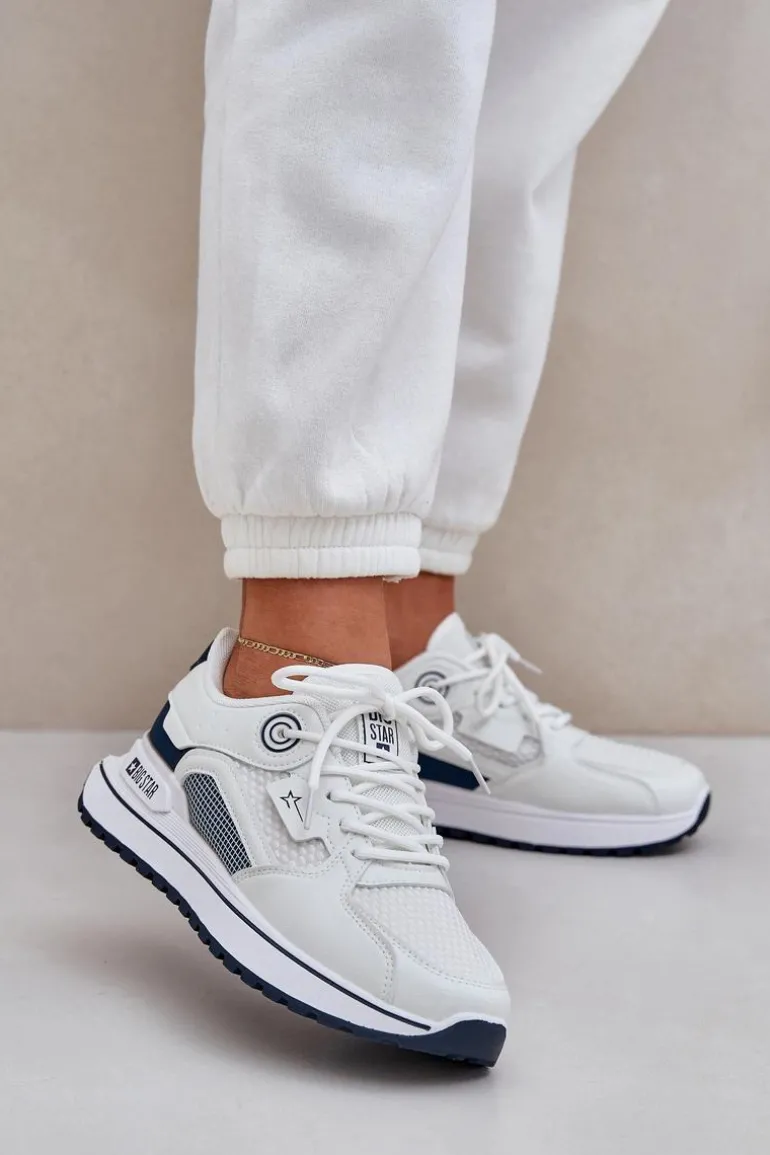 Buty Sportowe Sneakersy Damskie Big Star NN274A103 HI-POLY SYSTEM Biało-Granatowe