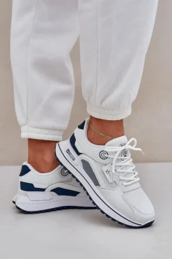 Buty Sportowe Sneakersy Damskie Big Star NN274A103 HI-POLY SYSTEM Biało-Granatowe