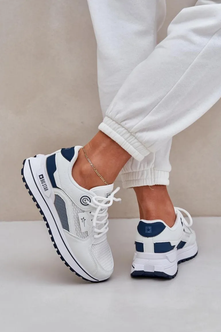 Buty Sportowe Sneakersy Damskie Big Star NN274A103 HI-POLY SYSTEM Biało-Granatowe