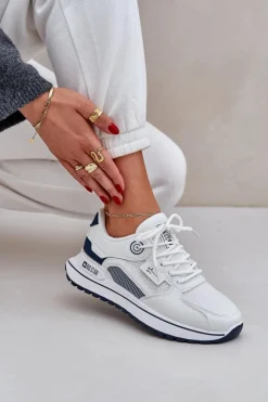 Buty Sportowe Sneakersy Damskie Big Star NN274A103 HI-POLY SYSTEM Biało-Granatowe