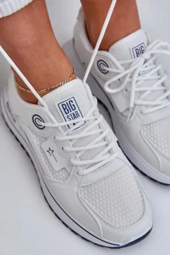 Buty Sportowe Sneakersy Damskie Big Star NN274A103 HI-POLY SYSTEM Biało-Granatowe