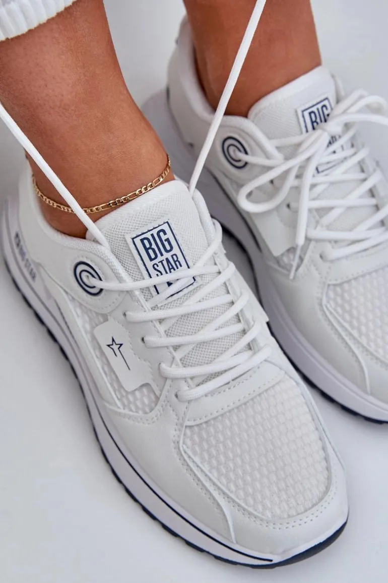 Buty Sportowe Sneakersy Damskie Big Star NN274A103 HI-POLY SYSTEM Biało-Granatowe