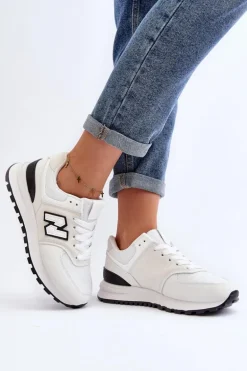 Buty Sportowe Sneakersy Damskie Białe Alettesa