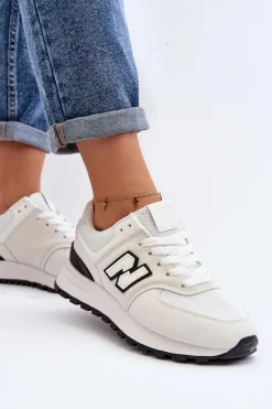 Buty Sportowe Sneakersy Damskie Białe Alettesa