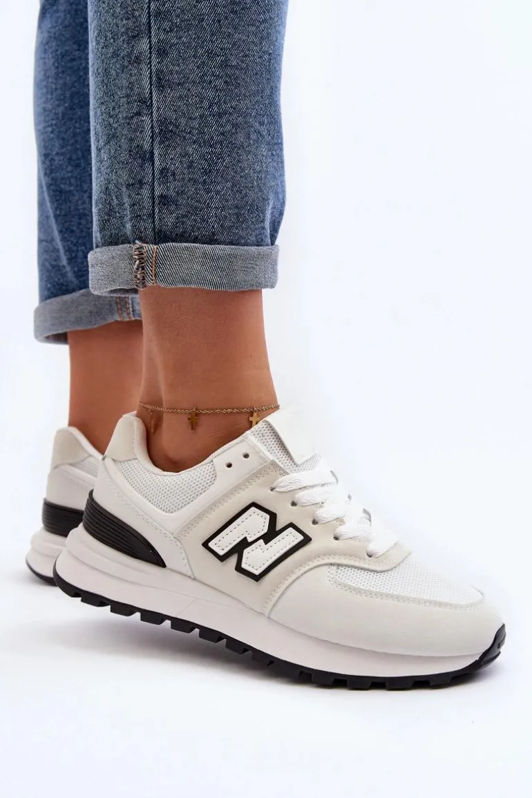 Buty Sportowe Sneakersy Damskie Białe Alettesa