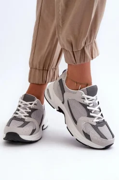 Buty Sportowe Sneakersy Damskie Szare Kildia