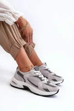 Buty Sportowe Sneakersy Damskie Szare Kildia