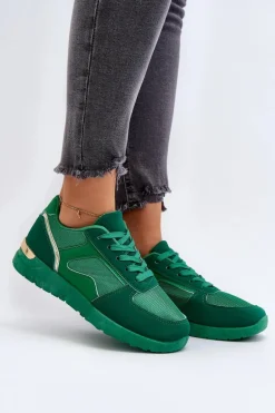 Buty Sportowe Sneakersy Damskie Zielone Kleffaria