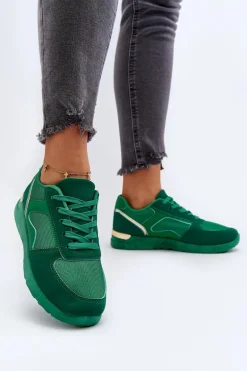 Buty Sportowe Sneakersy Damskie Zielone Kleffaria