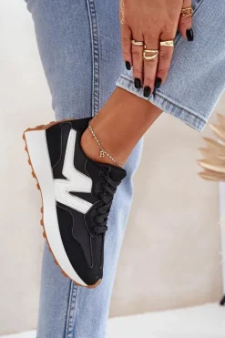 Buty Sportowe Sneakersy Damskie Czarne Britma