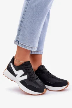 Buty Sportowe Sneakersy Damskie Czarne Britma
