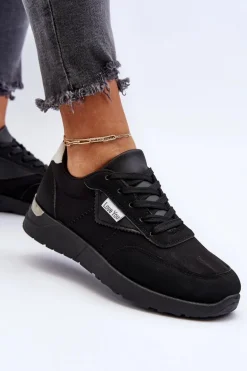 Buty Sportowe Sneakersy Damskie Czarne Vovella