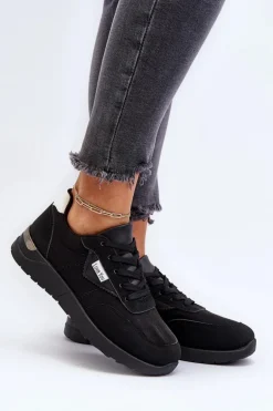 Buty Sportowe Sneakersy Damskie Czarne Vovella