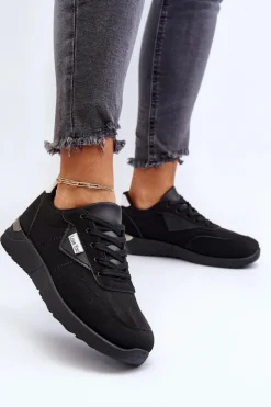 Buty Sportowe Sneakersy Damskie Czarne Vovella