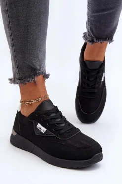 Buty Sportowe Sneakersy Damskie Czarne Vovella