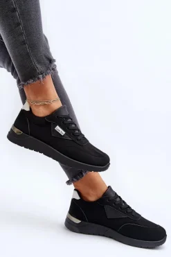 Buty Sportowe Sneakersy Damskie Czarne Vovella