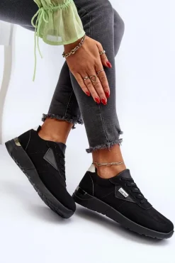Buty Sportowe Sneakersy Damskie Czarne Vovella