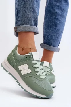 Buty Sportowe Sneakersy Damskie Zielone Lifari