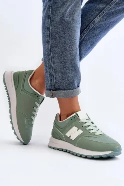 Buty Sportowe Sneakersy Damskie Zielone Lifari
