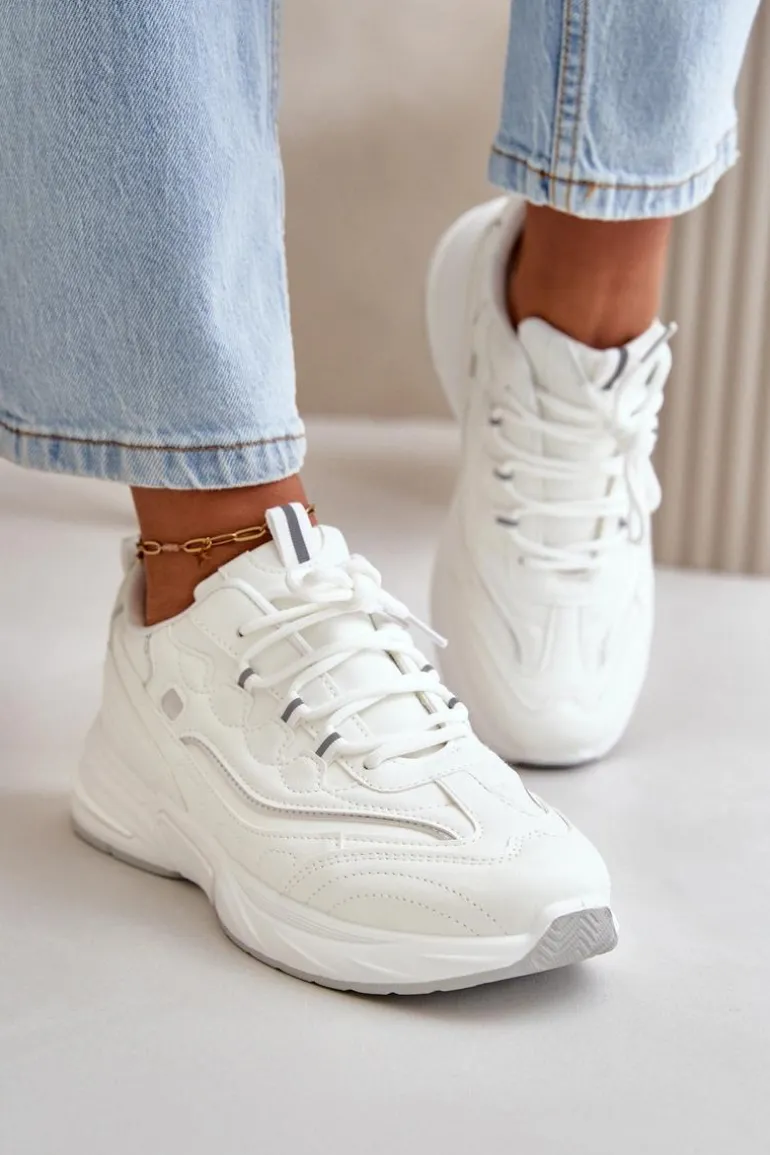 Buty Sportowe Sneakersy Eko Skórzane Białe Verilisse