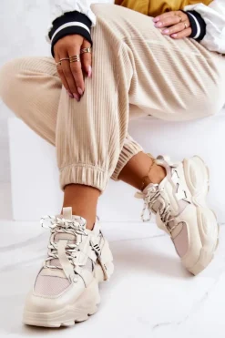 Buty Sportowe Sneakersy GOE JJ2N4082 Beżowe