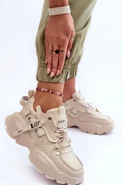 Buty Sportowe Sneakersy GOE MM2N4015 Beżowe