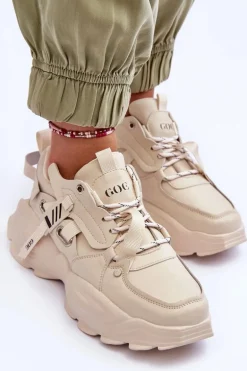 Buty Sportowe Sneakersy GOE MM2N4015 Beżowe