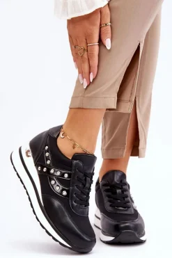 Buty Sportowe Z Ćwiekami Czarne Adley