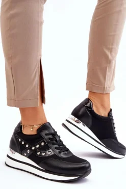 Buty Sportowe Z Ćwiekami Czarne Adley