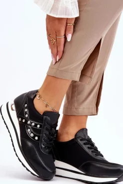 Buty Sportowe Z Ćwiekami Czarne Adley