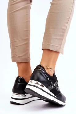 Buty Sportowe Z Ćwiekami Czarne Adley