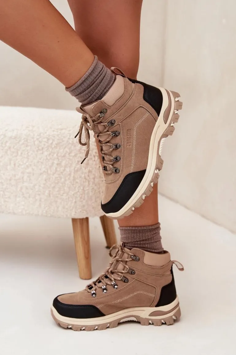 Buty Trekkingowe Damskie Big Star SS274095 Beżowe