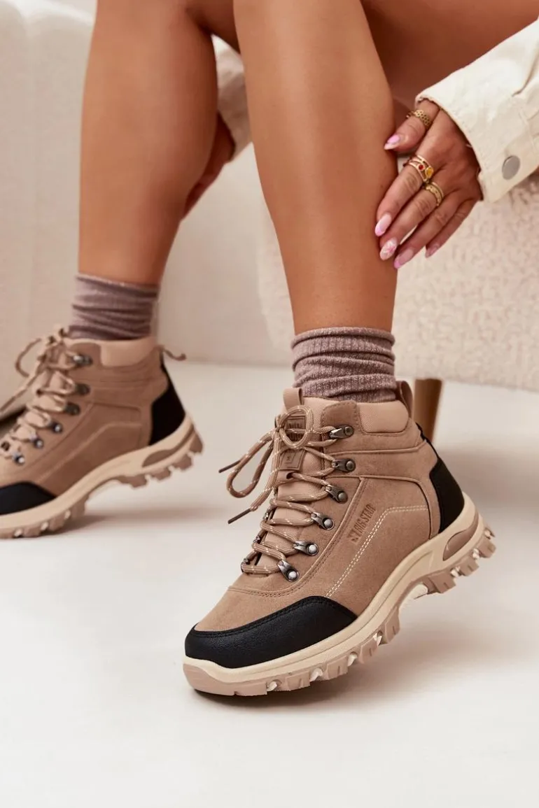 Buty Trekkingowe Damskie Big Star SS274095 Beżowe