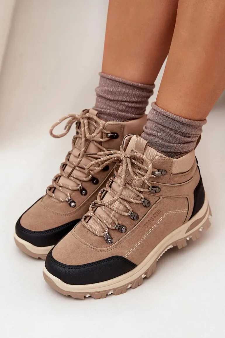 Buty Trekkingowe Damskie Big Star SS274095 Beżowe