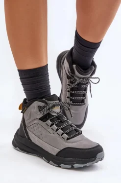 Buty Trekkingowe Młodzieżowe Ocieplane McKeylor 14011 Szare