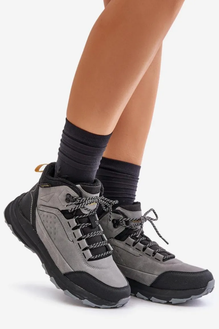 Buty Trekkingowe Młodzieżowe Ocieplane McKeylor 14011 Szare