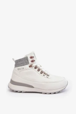 Buty Trekkingowe Trapery Sznurowane Białe Big Star MM274675