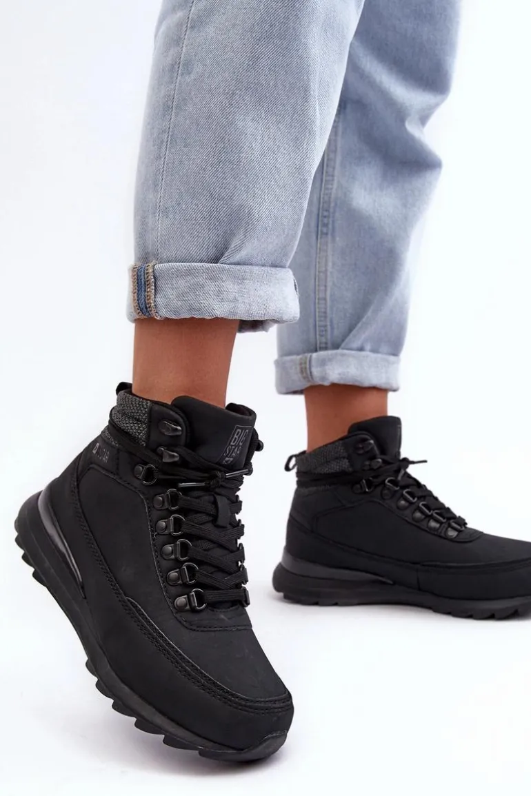 Buty Trekkingowe Trapery Sznurowane Czarne Big Star MM274677