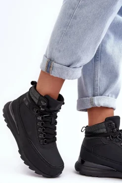 Buty Trekkingowe Trapery Sznurowane Czarne Big Star MM274677