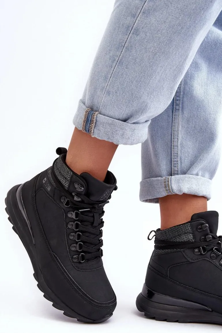 Buty Trekkingowe Trapery Sznurowane Czarne Big Star MM274677