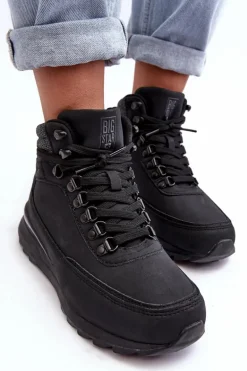 Buty Trekkingowe Trapery Sznurowane Czarne Big Star MM274677