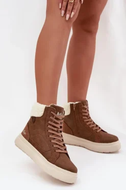 Buty Zimowe Damskie Z Kożuszkiem Lee Cooper LCJ-25-01-3735 Brązowe
