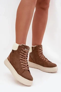 Buty Zimowe Damskie Z Kożuszkiem Lee Cooper LCJ-25-01-3735 Brązowe